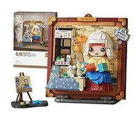 MEIEST Mini Building Blocks Cute 3D Painting Model Set,Creative DIY Simulation Particle Stereograph Collection Construction Building Bricks Toy,Home Decor (4-The Milkmaid)