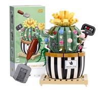 MEIEST Mini Bulbous Cactus Bonsai Building Blocks Set,Decoration Home,Artificial Flowers Bouquet Plant Construction Building Bricks Toy for Kids Adult (Cactus-2)