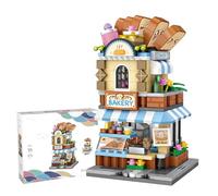 MEIEST Mini City Shop Street View Building Blocks Model Set,Creative DIY Simulation Architecture Collection Particle Construction Building Bricks Toy for Kids Adult Home Decor (Bakery)