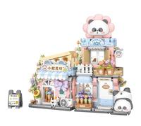 MEIEST Mini City shop Street View Building Blocks Set,Foldable Simulation Panda Architecture Collection Building Bricks Toy,Home Decor (Flower Shop)