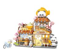 MEIEST Mini City shop Street View Building Blocks Set,Foldable Simulation Panda Architecture Collection Building Bricks Toy,Home Decor (Taiyaki)