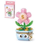 MEIEST Mini Flower Succulent Bonsai Building Blocks,Simulation Pot Plant Particle Flower Botanical Collection Construction Building Bricks Toy,Home Decors (Rich flower)