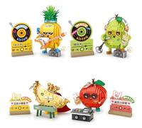 MEIEST Mini Fruit Party Building Blocks Set,Cute Fruit Rock Band Collection Construction Building Bricks Toy,Hip-hop Style Home Decor (4 in 1)