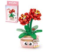 MEIEST Mini Succulent Bonsai Building Blocks Plant Pot Plant Collection Botanical Collection Building Toy Home Decor (Amaryllis)