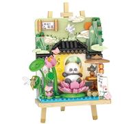 MEIEST Panda 3D Painting Model Mini Building Blocks Set,Creative 4 Seasons' Views Collection Building Bricks Toy,Home Decor (Summer-lotus)