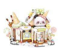 MEIEST Panda Ice Cream Shop Building Blocks Set,Mini City Shop Street View Particle Construction Building Bricks Toy,Home Decoration