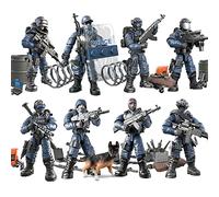 MEIEST SWAT Model Equipment Assembly Building Block Toys,8 PCS City Police Action Mini-Figures with Multiple Military Weapons Accessories,Party Favors Set for Boys and Man