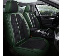 MEIFA Leather Seat Cover Sets for Fo-rd Ranger Kuga ST-line EcoSport, 5 Seats Universal Seat Protectors All Seasons Car Interior Accessories,C/Green~black