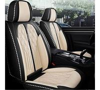 MEIFA Leather Seat Cover Sets for Land Rover Discovery 3 4 5, 5 Seats Universal Seat Protectors All Seasons Car Interior Accessories,E/Black~Beige