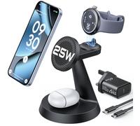 Meifigno 25W 3-in-1 Wireless Charging station for Google Pixel Watch 5 & 4 | Not for Pixel Watch 3/2/1, 25W for Pixel 11 Series & 10 Pro XL, Compatible with MagSafe, Charging Stand with 45W Adapter