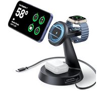 Meifigno 4-in-1 15W Wireless Charging Station with 20W USB-C Cable charging