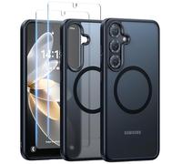 Meifigno Magnetic Shockproof for Samsung Galaxy S25 Plus Case 6.7”, Compatible with MagSafe, Mil-Grade Drop Protection, Translucent Matte Back, Slim Case Design for Galaxy S25 Plus Case (2025), Black