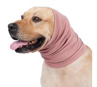 Meifsou Ear Muffs for Dogs - Stretchy Dog Calming Hoodie, No Shake Dog Noise Cancelling Earmuffs Quiet Ears for Anxiety, Head Cover for Thunder, Lightning, Fireworks, Vet Visits, Grooming, Pink M