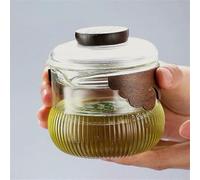 MEIFULLE 250ml High Borosilicate Glass Gaiwan with Anti Scalding Wooden Handle Kungfu Tea Set Brewing Green Tea Hand Holding Pot