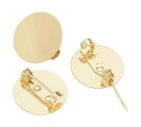 MEIFULLE 5Pcs 18/20/25mm Gold Circle Plate Brooch Cabochon Base Blanks Tray For DIY Settings Brooch Badge Holder Jewelry Making Findings