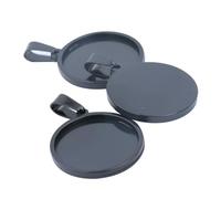MEIFULLE 5pcs Fit 20mm 25mm 30mm Cabochon Base Setting Stainless Steel Black Pendant Tray Diy Charm Necklace Bezel Blanks