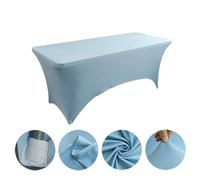 MEIFULLE Spandex Fitted Stretch Table Cover for 4ft 5ft 6ft 8ft Folding Table Rectangular Cocktail Tablecloth Perfect for Wedding Banquet