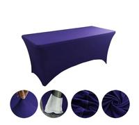 MEIFULLE Spandex Fitted Stretch Table Cover for 4ft 5ft 6ft 8ft Folding Table Rectangular Cocktail Tablecloth Perfect for Wedding Banquet