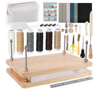 Meifuly Bookbinding Set for Beginners, Complete 52 Pieces, 29 x 19 cm, Book Press with Premium Tools, Bone Folder, Cloth, Wax Thread and Storage Bag, Ideal for DIY Book Making