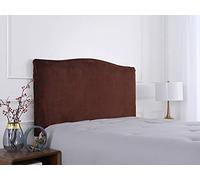 Meigeh Bed Headboard Cover Velvet Headboard Slipcovers Stretch Headboard Protector Headboard Cover for single double king size beds Dark brown