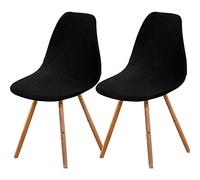Meigeh Chair Slipcovers Scandinavian chair covers Stretch Shell Dining Chair Covers Scandinavian Chair Covers 2pcs Black