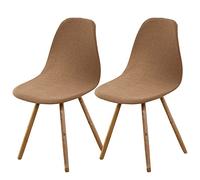 Meigeh Fundas para sillas sin brazos 40 plaza Fundas estampadas para sillas de salón sin brazos Fundas para sillas Accent 2pcs Camel