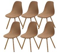Meigeh Fundas para sillas sin brazos 42 plaza Fundas estampadas para sillas de salón sin brazos Fundas para sillas Accent 6pcs Camel
