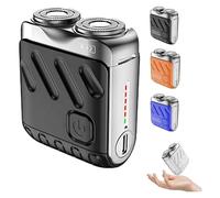 Meigline Mini Sha-ver, 2025 Upgrade Meigline Sha-ver, Portable Rotary Dual Ring Electric Sha-ver, Cordless Face Ra-zor with LED Power Display, One-Touch Shaving, for Home Travel (Black)