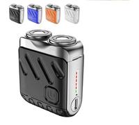 Meigline Mini Shaver,Portable Rotary Dual Ring Electric Shaver,Rechargeable Wireless Rotary Razor,Double-Ring Waterproof Shavers for Men,Fast Charging,Compact Travel Size (Black)