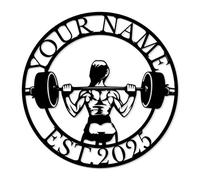 MeigoArt Personalized Metal Gym Sign, Custom Fitness Metal Wall Decor, Body Builder Lovers Gift, Gym Custom Unique Metal Wall Art, fitness room decor, home gym decor, gym wall art (Style-4)