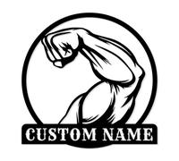 MeigoArt Personalized Metal Gym Sign, Custom Fitness Metal Wall Decor, Body Builder Lovers Gift, Gym Custom Unique Metal Wall Art, fitness room decor, home gym decor, gym wall art (Style-7)