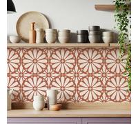 MEIHEA Red Sunburst Vinyl Wall Stickers, 16 Pack 5.9x5.9 in Peel & Stick