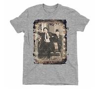 MEIHEXIANSHENG Laurel & Hardy Retro Film Strip Way Out West Men's Grey T-Shirt Grey L