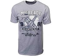 MEIHEXIANSHENG LIANXI The Thing T Shirt MacReady 1982 Outpost 31 Horror Movie Film Mens John Carpenter Grey Grey M