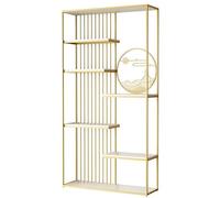 Meihkkud Open Frame Room Divider, Light-Filtering Display Rack for Living Room, Freestanding Bookcase with Art Inlay, Teahouse/Coffee Shop(90cm/35.4in)