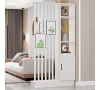 Meihkkud Wall Room Divider, Wood Room Divider Screen, Storage Cabinet Storage Display with Shelves, Easy Assembly Freestanding Decor for Bedroom, Office(A,140cm/55.1in)