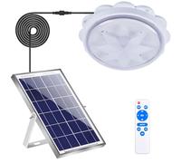 MEIHONG Solar Lights Indoor Outdoor, Solar Shed Lights, Solar Porch Ceiling Light with Remote, Solar Chicken Coop Light, Solar Gazebo Lights with Dusk to Dawn Sensor/Timer/3 Color