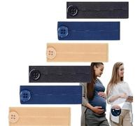 MeiHui 6pcs Adjustable Waist Extender for Trousers,Waist Band Extenders & Button Extender for Men & Women,Elastic Waistbelt Button Clips to Prevent Holes,Waistband Stretcher,Black,Apricot,Navy Blue