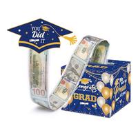 Meiidoshine Graduation Gifts, Graduation Money Box Blue, Surprise Grad Money Holder with Pull Out Card, Class of 2025 Funny Cash Gift Ideas for Boys Girls High School College