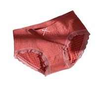 MEIION Antibacterial panties - wear them safely under your clothes, comfortable multi-colour women's cotton panties, elastic soft hipster panties for everyday use, red, One size