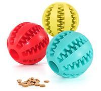 MEIION MrFluffyFriend Teeth Cleaning Dog Balls, Natural Rubber Dog Ball with Dental Care, Intelligence Training and Teeth Cleaning for Small Dogs and Puppies