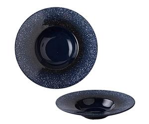 Meiiron 10.6-Inch Pasta Bowl Rimmed Bowls, Porcelain Round Hat Type Wide Rim Salad Soup Bowls Microwave Safe Serving Bowls Dinner Plate (Color : G)