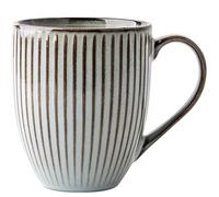 Meiiron Ceramic Coffee Mugs with Handle, Vintage Striped Design Mug with Handle Embossed Coffee Mug for Home Or Office Ceramic Large Cup - 13.5Oz / Lime Green