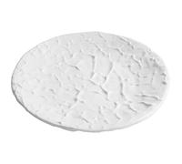 Meiiron Vintage Ceramic Plate White Embossed Rough Pottery Tableware Steak Dinner Plate Dessert Plate Service Tray (Color : 10in)