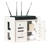 Meiiron WiFi Router Rack, WiFi Storage Box on Table, Router Storage Floating Shelf Organizer Rack Desktop Storage Box for Home Office WiFi Multi-Layer Management Shelf (Size : 30x25x22cm)
