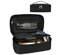 Meiiy Barber Tool Bag, Hair Clipper Bag Hair Cutting Scissors Storage Bag Shaving Kits Haircut Accessories Organizer Bag Gift for Women (Black)