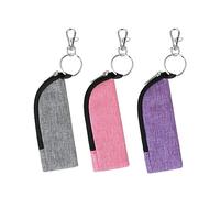 Meiiy Chapstick Holder Lip Balm Sleeve Pouch Portable Lipstick Holder Bag Lip Gloss Holder With Hook Gift for Women (Grey, rose red, purple), Grey, rose red, purple, Cuboid