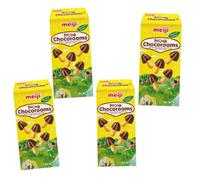 Meiji Chocorooms Chocolate Biscuits | 4 Pack (4 × 40g) | Japanese Mushroom-Shaped Snack | Crunchy Biscuit Stem & Creamy Milk Chocolate Cap | Halal Certified | Asian Snacks Gift Idea