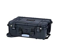 MEIJIA All Weathe Waterproof Hard Case with Retractable Pull Handle and Rolling Wheels, Customizable Fit Foam Inserted, Fit for Camera,Drones,Equipment,Elegant Black (24.25"X19.41"X8.61")