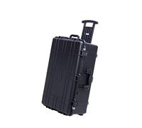 MEIJIA Portable Waterproof Protective Case,Hard Camera Case With Retractable Pull Handle And Rolling Wheels,Customizable Fit Foam Inserted,Elegant Black, 31.57"X20.47"X12.44"